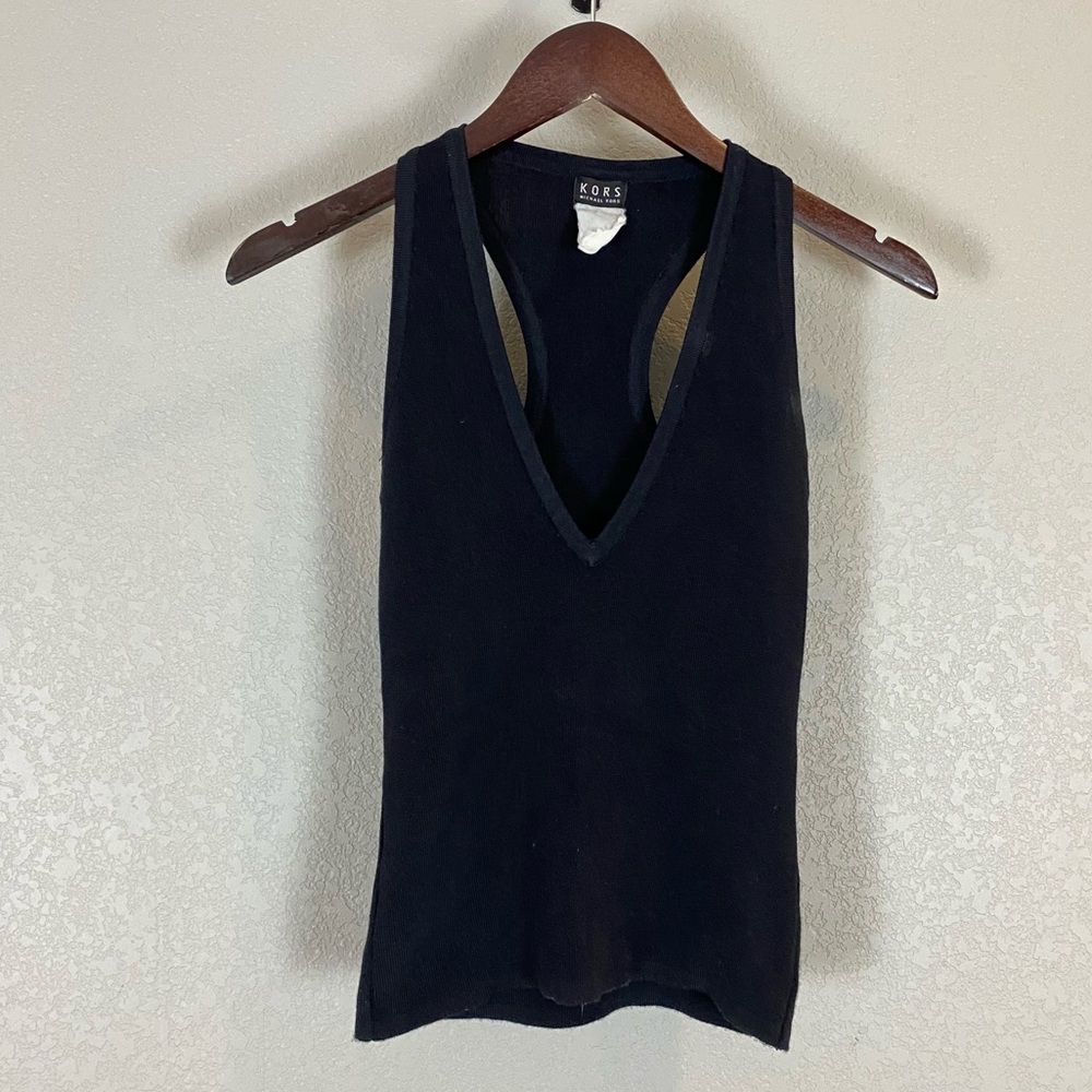 Michael Kors Black V-Neck Sleeveless Top